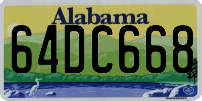 AL license plate 64DC668