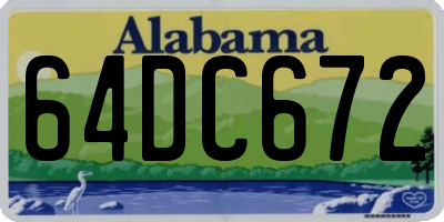 AL license plate 64DC672
