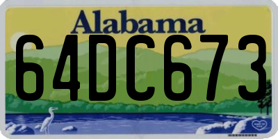 AL license plate 64DC673