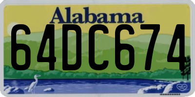 AL license plate 64DC674