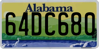 AL license plate 64DC680