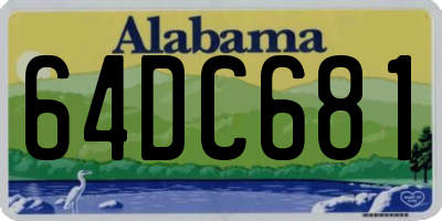 AL license plate 64DC681