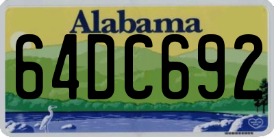 AL license plate 64DC692