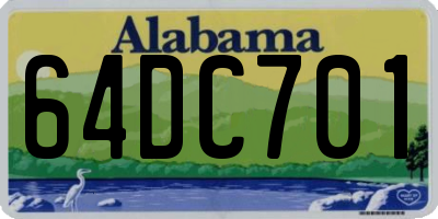 AL license plate 64DC701