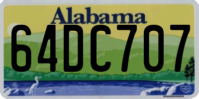 AL license plate 64DC707