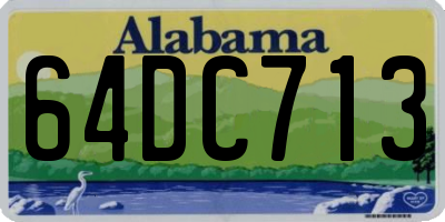 AL license plate 64DC713