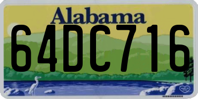AL license plate 64DC716