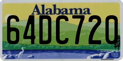 AL license plate 64DC720
