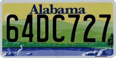 AL license plate 64DC727