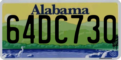 AL license plate 64DC730