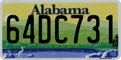 AL license plate 64DC731