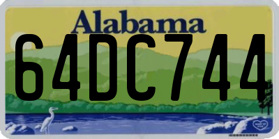 AL license plate 64DC744