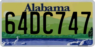 AL license plate 64DC747