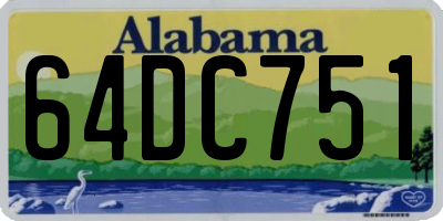 AL license plate 64DC751