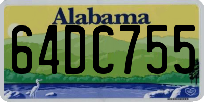AL license plate 64DC755