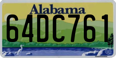 AL license plate 64DC761