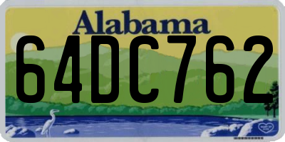 AL license plate 64DC762