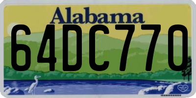AL license plate 64DC770