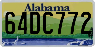 AL license plate 64DC772