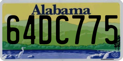 AL license plate 64DC775