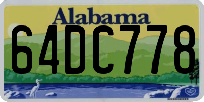 AL license plate 64DC778