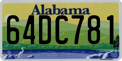 AL license plate 64DC781