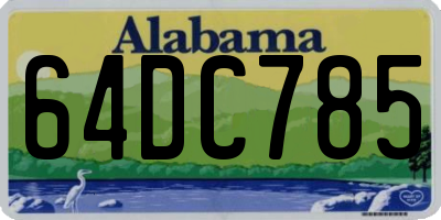 AL license plate 64DC785