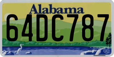 AL license plate 64DC787