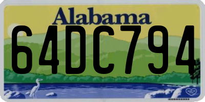 AL license plate 64DC794