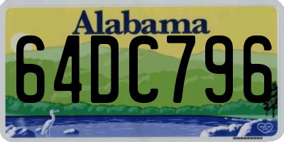 AL license plate 64DC796