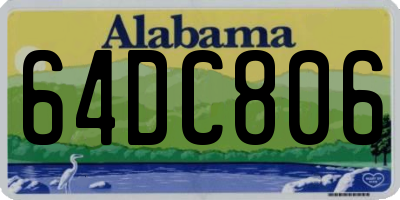 AL license plate 64DC806