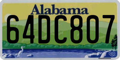 AL license plate 64DC807