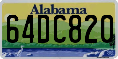 AL license plate 64DC820