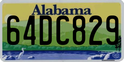 AL license plate 64DC829