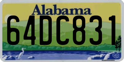 AL license plate 64DC831