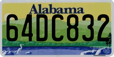 AL license plate 64DC832