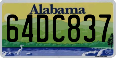 AL license plate 64DC837