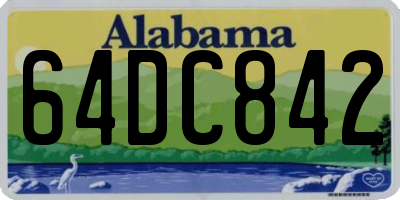 AL license plate 64DC842