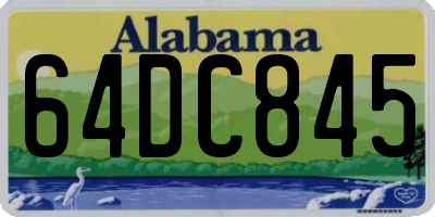 AL license plate 64DC845