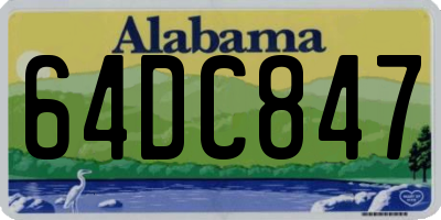 AL license plate 64DC847