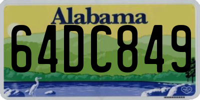 AL license plate 64DC849