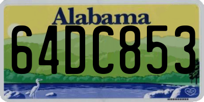 AL license plate 64DC853