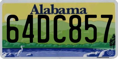 AL license plate 64DC857
