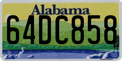 AL license plate 64DC858