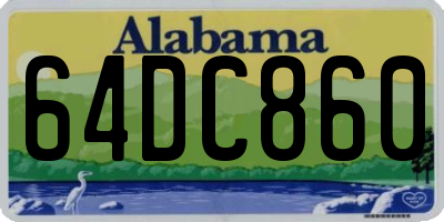 AL license plate 64DC860