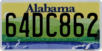 AL license plate 64DC862