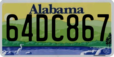 AL license plate 64DC867