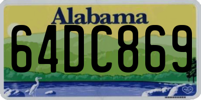 AL license plate 64DC869