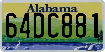 AL license plate 64DC881