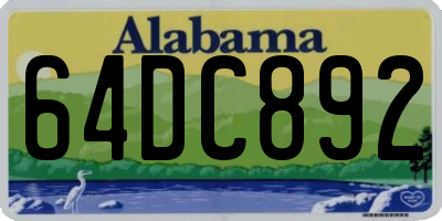 AL license plate 64DC892